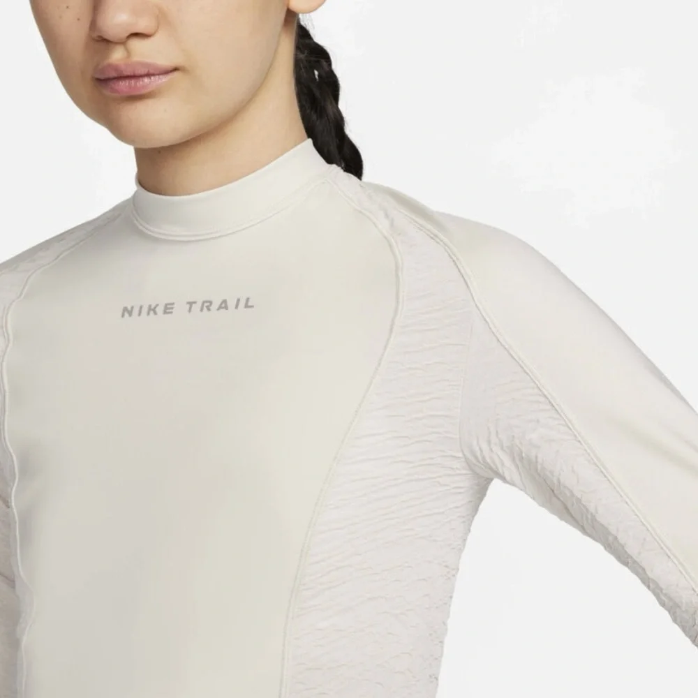 Nike Trail Dri-FIT Long Sleeve Running Top | Light Beige | Size S